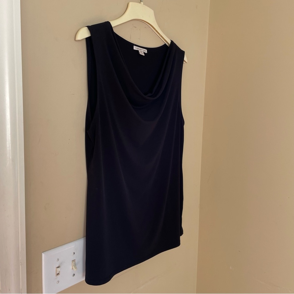 Cold water Creek black sleeveless scoop neck top Women L (14-16) Like New - Picture 4 of 10